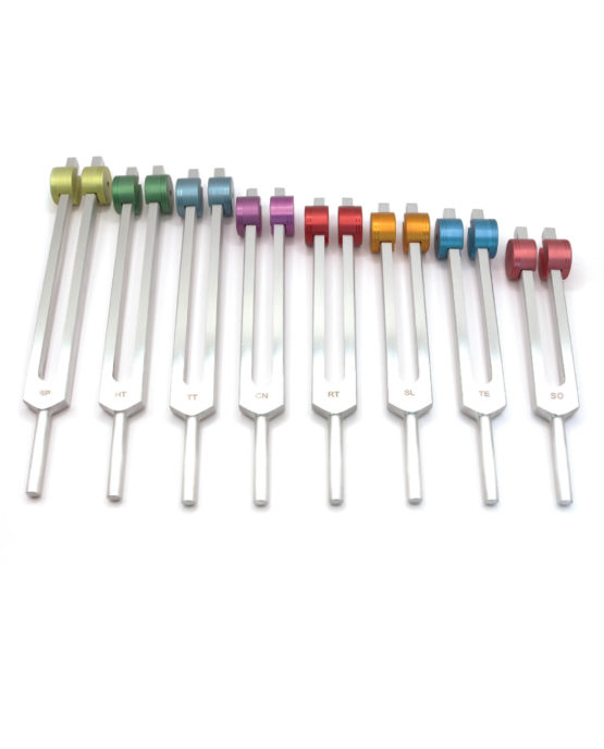 Set of 8 - Weighted Planetary Chakra Tuning Forks